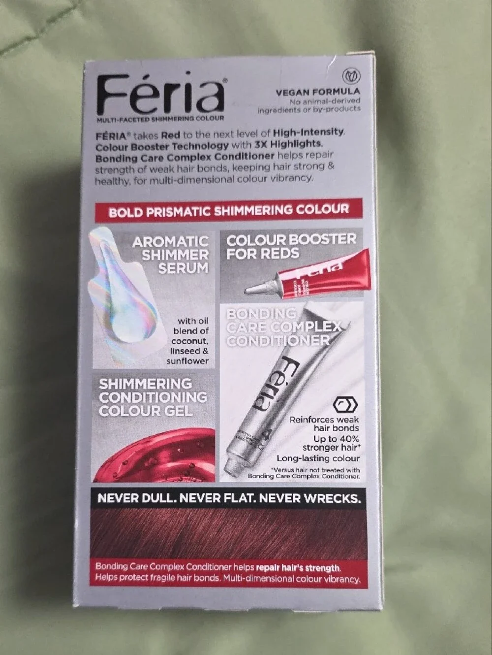 L'Oreal Paris Feria Shimmering Permanent Hair Color, R48 Red Velvet, 2pk